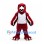 Eagle Mascot Costume in Burgundy with White Vest and Wing Stripes