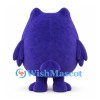 Owl Mascot Costume in Purple with Pink Belly and Green Eye Patches