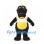 Dinosaur Mascot Costume in Black with Yellow Belly and White Shirt