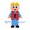 Boy Mascot Costume with Yellow Hair and Blue Robe with Red Vest