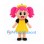 Girl Mascot Costume with Pink Pigtails and Yellow Dress