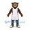 Bear Mascot Costume in Brown with White and Green Basketball Uniform