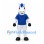 Horse Mascot Costume in White with Blue Mane and Baseball Uniform