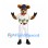 Bull Mascot Costume with Palm Print Shirt and White Pants