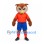 Owl Mascot Costume in Brown with Orange Shirt and Blue Shorts