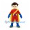Superhero Boy Mascot Costume with Red Suit and Yellow Cape