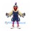 Rooster Mascot Costume in Cream with Navy Basketball Uniform