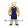 Lioness Mascot Costume in Tan with Navy Basketball Uniform and Headband