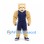 Lioness Mascot Costume in Tan with Navy Basketball Uniform and Headband