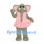Elephant Mascot Costume in Gray with Pink Dress