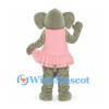 Elephant Mascot Costume in Gray with Pink Dress