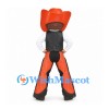 Cowboy Mascot Costume with Orange Hat and Fringed Chaps