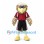 Owl Mascot Costume with Layered Beige Feathers and Red Sports Shirt