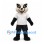 Badger Mascot Costume in Black and White with White Shirt