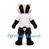 Badger Mascot Costume in Black and White with White Shirt