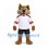 Wildcat Mascot Costume in Brown with White Sports Shirt