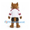 Wildcat Mascot Costume in Brown with White Sports Shirt