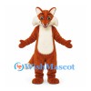 Fox Mascot Costume in Rust Brown with White Chest and Cheeks