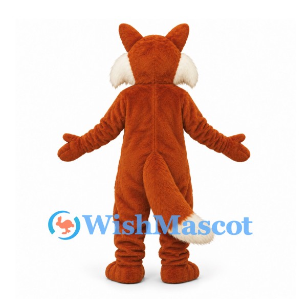 Fox Mascot Costume in Rust Brown with White Chest and Cheeks