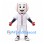 Baseball Mascot Costume with White Sports Uniform and Red Stitching