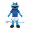 Frog Mascot Costume in Blue with Sports Shirt and White Shorts