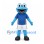 Frog Mascot Costume in Blue with Sports Shirt and White Shorts