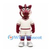 Boar Mascot Costume in Burgundy with Cream Sports Uniform