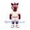 Boar Mascot Costume in Burgundy with Cream Sports Uniform