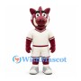Boar Mascot Costume in Burgundy with Cream Sports Uniform