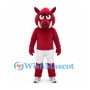 Boar Mascot Costume in Burgundy with Red Shirt and White Shorts