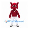 Boar Mascot Costume in Red with Burgundy Shirt and White Pants