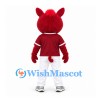 Boar Mascot Costume in Red with Burgundy Shirt and White Pants