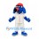 Dog Mascot Costume in Blue with Red Cap and White Baseball Uniform