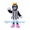 Magpie Mascot Costume with Yellow Bow and Black Striped Cheer Dress