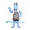 Robot Horse Mascot Costume in Light Blue with Gray Belly Panel