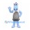 Robot Horse Mascot Costume in Light Blue with Gray Belly Panel