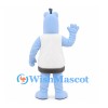 Robot Horse Mascot Costume in Light Blue with Gray Belly Panel