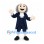 Colonial Gentleman Mascot Costume with Gray Hair and Navy Tailcoat