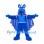 Dragon Mascot Costume in Blue with Wing Cape and White Trim