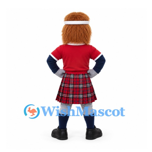 Gorilla Mascot Costume with Red Shirt and Tartan Kilt