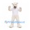 Polar Bear Mascot Costume with White Shirt and Open Mouth