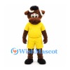 Bull Mascot Costume in Brown with Yellow Sports Uniform