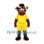 Bull Mascot Costume in Brown with Yellow Sports Uniform