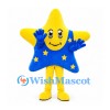 Star Mascot Costume in Yellow with Blue Star Patterned Outfit