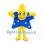 Star Mascot Costume in Yellow with Blue Star Patterned Outfit