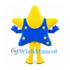 Star Mascot Costume in Yellow with Blue Star Patterned Outfit