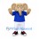 Elephant Mascot Costume in Beige with Blue Shirt and White Shorts
