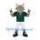 Bull Mascot Costume in Gray with Gold Horns and Green Shirt