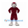 Eagle Mascot Costume in Burgundy with Gray Beak and Legs