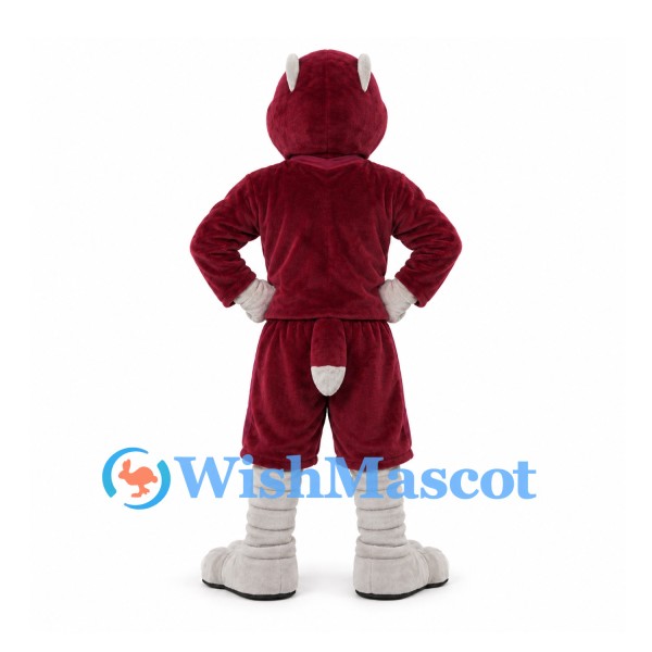 Eagle Mascot Costume in Burgundy with Gray Beak and Legs